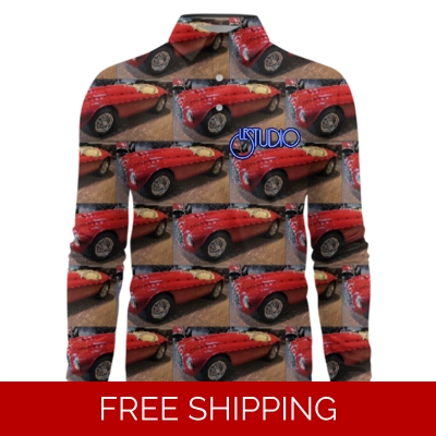 Le Studio Red Barchetta Custom 3D Long-Sleeved Polo Shirt